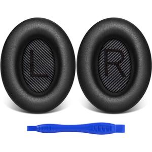 Link Dream Ear Pads for Bose Quiet Comfort 35 II (QC35 ii) Soft Protein Leather Replacement Earpads Extra Thick Ear Cushions for Bose QC 35 25 15 QC2 Ae2/ Ae2i/ Ae2W/ Sound Link/Sound True Black