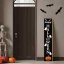 Halloween Porch Decor Outdoor Halloween Decorations Wooden Pumpkin Ghosts Boo Porch Sign Door Decorations Indoor Outside Welcome Sign for Front Door 46.8 Inch
