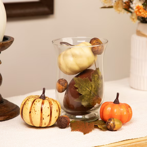 10-Piece Autumn Harvest Artificial Pumpkin Acorn and Leaf Decoration Set