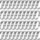 42 Packs Stainless Steel Single Ear Hose Clamps, Adjustable 20.3-23.5mm Heavy Duty Cinch Rings Crimp Pinch Fittings Tools, Ear Stepless Hose Clamp for Home Appliance Line, Plumbing