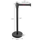 New Star Foodservice 54590 Stanchions, 36-Inch Height, 6.5-Foot Retractable Belt, Set of 2, Black Belt