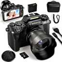 4K Digital Camera for Photography, 64MP Dual Lens Vlogging Camera with 4.0" Touchscreen, Point and Shoot Camera for Beginners Teens, WiFi Digital Camera with 16X Digital Zoom & 64GB SD Card (Black-Plus)
