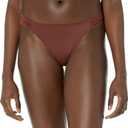 Amazon Essentials Women's Side Tab Bikini Swimsuit Bottom (Large, Deep Brown)