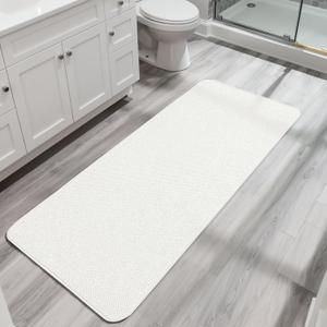 Bosap Bath Mat,Ultra Thin Bathroom Runner Rugs,Large Bath Mats for Bathroom,Quick Dry,Non-Slip,Machine Washable,Low Pile,Bath Rug,Shower Outside,Sink,Home Decor Accessories.Cream,2'x5'24x60inch