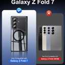 Kaiiecal for Galaxy Z Fold 7 Case [Fit for Magsafe] [Anti-Yellowing] [Built-in Screen Protector & Kickstand] [Hinge Protection] Shockproof Protective Transparent Phone case for Z Fold7, Clear Black