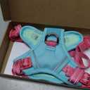 PHOEPET No Pull Dog Harness, Unique Colors Reflective Adjustable Dog Vest, with Soft Training Handle Metal Clips for Small Medium Large Dogs (Mint Green Base & Pink Straps, XS)