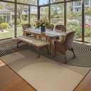 Modern Rainbow Easy Jute Rug 8x10 Large Living Room Carpet Washable Outdoor Patio Dining Room Rug Contemporary Farmhouse Non Slip Indoor Outdoor Carpet for Backyard Deck Office Decor