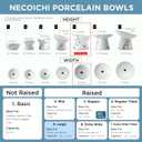 Necoichi Raised Cat Food Bowl  Ceramic Elevated Cat Bowl for Whisker & Neck Fatigue, Dishwasher Microwave Safe  Non-Slip & Anti Vomiting Ergonomic Design (Cats, Large, 2-Cup Capacity)