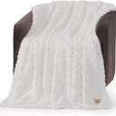 UGG Adalee Faux Fur Throw Blanket for Couch, Cozy Soft Blanket for Bed or Chair, Giftable Fluffy Throw, Machine Washable, Luxury Spring Home Decor, 50-inch x 70-inch, Natural White