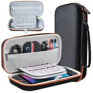 bsqueda Large Capacity Switch Carrying Case for Nintendo Switch 2 (2025) - 20 Game Cartridges, Hard Shell Portable Travel Pouch, Black