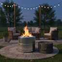 Smokeless Firepit Bonfire 20", Outside Wood Burning Metal Stove Stainless Steel Fire Pit with Carry Bag, Portable Camping Propane Patio Backyard, Easy Setup & Cleaning (Silver Without Hallow)