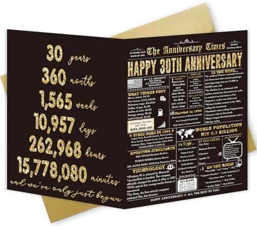 Londue 30 Year Anniversary Card for Couple Husband Wife, Funny 30th Anniversary Decorations Gifts for Men Women, Romantic Gifts for Thirtieth Years Wedding Valentines Birthday Anniversary Day 3 Pack