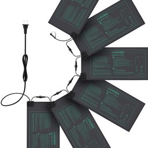 LUXBIRD 6 Pack Daisy Chain Seedling Heat Mats for Indoor Plants, Greenhouses, Germination, Hydroponic Garden, IP67 Waterproof Durable (LBHMDC06)