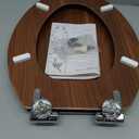 Elongated Toilet Seat Molded Wood Toilet Seat with Quietly Close and Quick Release Hinges, Easy to Install also Easy to Clean by Angol Shiold (Elongated, Walnut)