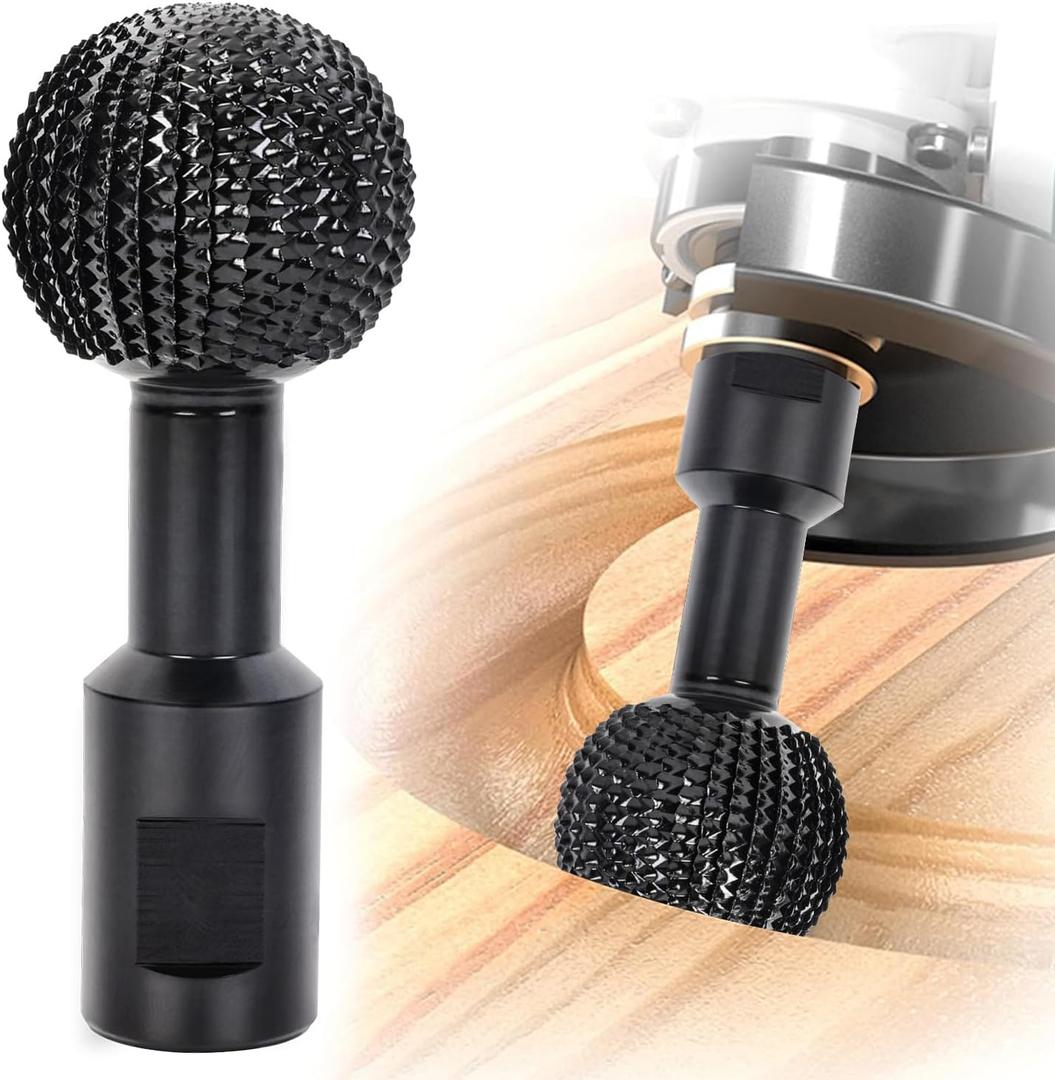 Sphere Rotary Burr with 5/8-11 Threads for 4 1/2 and 5 Inch Angle Grinder, Ball Gouge Angle Grinder Attachments Power Carving Tools for Wood Carving Grinding Polishing Engraving