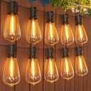 GPATIO 200FT(100FT*2Pack) Outdoor String Lights, Waterproof Patio Lights with 104 Dimmable Hanging Lights Globe ST38 Bulbs, 2700k Shatterproof for Backyard Gazebo Porch Garden Outside Decor (Warm White)