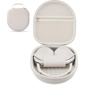 Case for Apple Airpods Max 2/ Airpods Max Headphones, Travel Portable Headphone Hard Case Cover Bag, Mesh Pouch with Zipper for Charger and Accessories (Starlight)