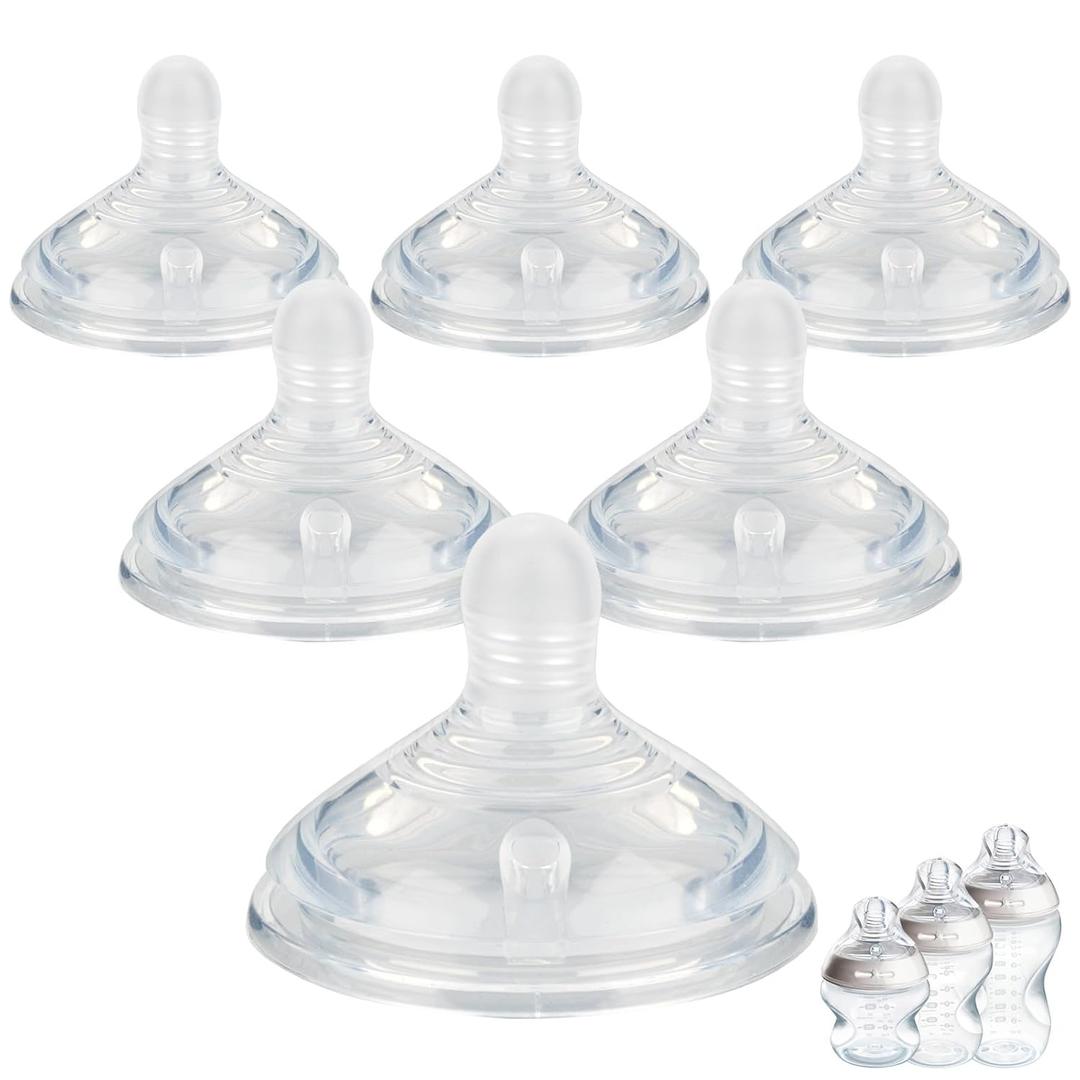 6Pack Silicone Nipples for Tommee Tippee Natural Start Anti-Colic Bottles &Advanced Anti-Colic Bottles,Closer to Nature Bottle,Fast Flow,Size 3 Nipple,6m+