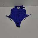 GOBLES Women's Sexy One Piece Backless Swimsuits Deep V Neck Laced Up Adjustable Bathing Suits Royal Blue, M