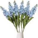 IPOPU 6PCS Blue Snapdragon Artificial Flowers 31.50" Delphinium Fake Flowers Long Stem Antirrhinum Majus Silk Flowers Larkspur Faux Flower for Home Wedding Decorations Floral Arrangement (Baby Blue)