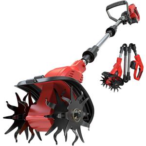 Cordless Tiller Cultivator Compatible with Milwaukee 18V Battery (Tool Only), 450RPM Ecarke Electric Tiller for Gardening, 9"x6.3" Tilling, 48 Reinforced Steel Tines Rototiller for Soil Cultivation
