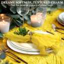 MAONAME Yellow Cloth Napkins Set of 12, Soft Gauze Cloth Napkins, Washable Reusable Decorative Napkin Bulk, Dinner Table Napkin for Wedding, Baby Shower, Party, 20 X 20 Inches