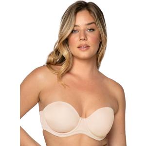 Smart & Sexy women's Full Support Light Lined Strapless Bra (Beige,32B)