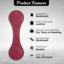 Personalized Leather Magnetic Bookmarks (1 Pack) Vintage Custom Engraved Initial ID Identification Book Marker Clip Gift for Book Lover Avid Readers (Letter D, Red)