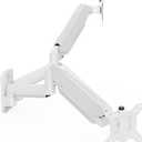 MOUNT PRO Dual Monitor Wall Mount for 13 to 32 Inch Computer Screens, Gas Spring Wall Monitor Arm for 2 Monitors, Each Holds Up to 19.8lbs, Adjustable Wall Monitor Mount with VESA 75x75/100x100, White