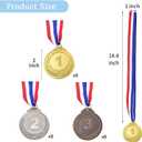 XIPEGPA 24 PCS Winner Awards Medals Gold Silver Bronze Award Medals with Neck Ribbon Medal Bulk 2 Inch for School Class Awards Competitions Sport Party