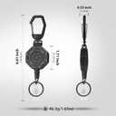 The Ultimate Retractable ID & Keychain Carabiner Big Clip, 32 Steel Cord, Unbeatable Durability - Perfect for Office, School, Hospital, Construction, Recreation, 8oz, 2 Pack