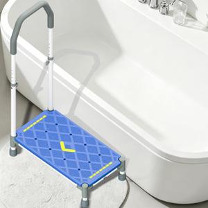 22 Inch Extra Long Step Stool with Handle for Elderly(1 Step Blue)