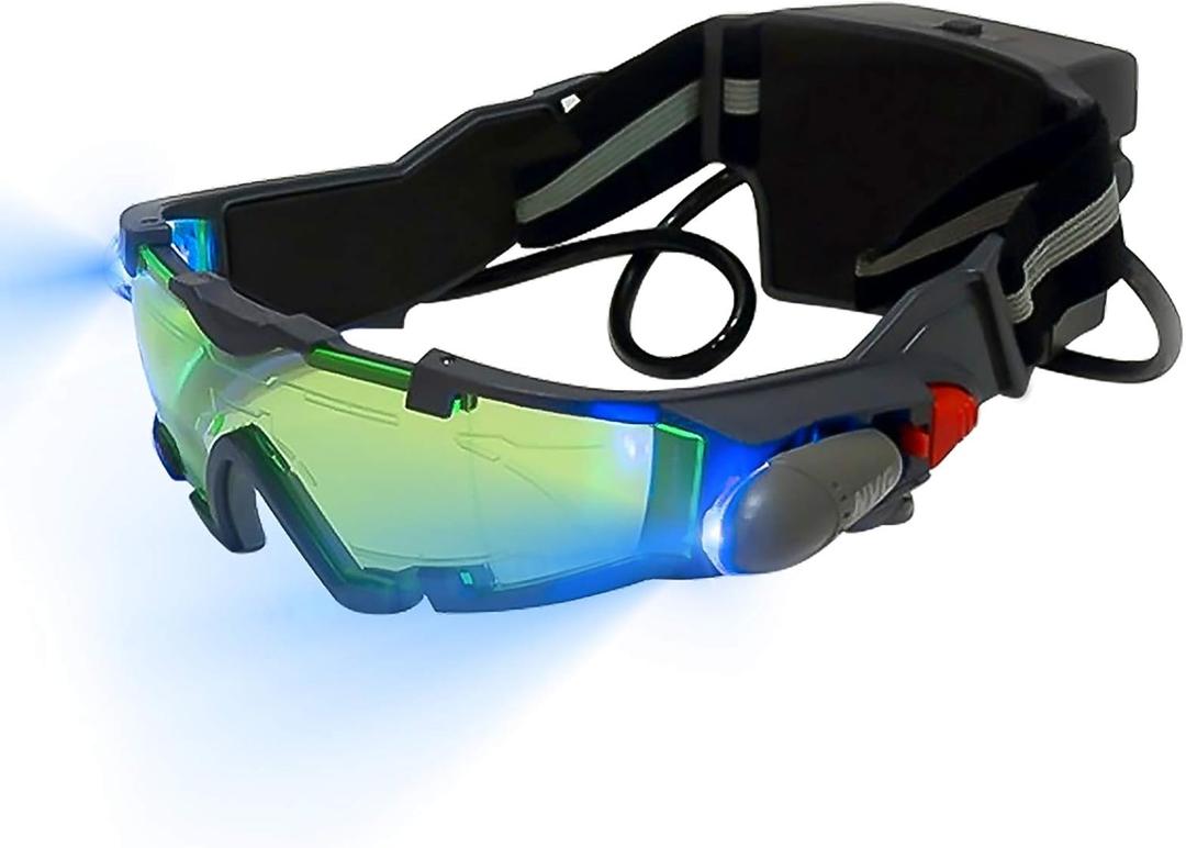 Blingbin Adjustable Night Vision Goggles for Kids with Flip-Out Lights Eye Lens for Racing Hunting Bicycling Skying to Protect Eyes
