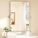 TETOTE Satin Nickel Pivot Rectangle Bathroom Vanity Mirror 24 x 36 Silver Tilt Beveled Mirror, Pivoting Metal Framed Bathroom Wall Mirror for Modern Farmhouse Decor, Horizontal/Vertical