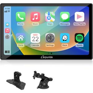 CARPURIDE 9 Inch Car Play Screen for Car, Compatible with Wireless/Wired Apple CarPlay, Android Auto and Mirror Link - Bluetooth Audio, Navigation,Siri, FM, AUX