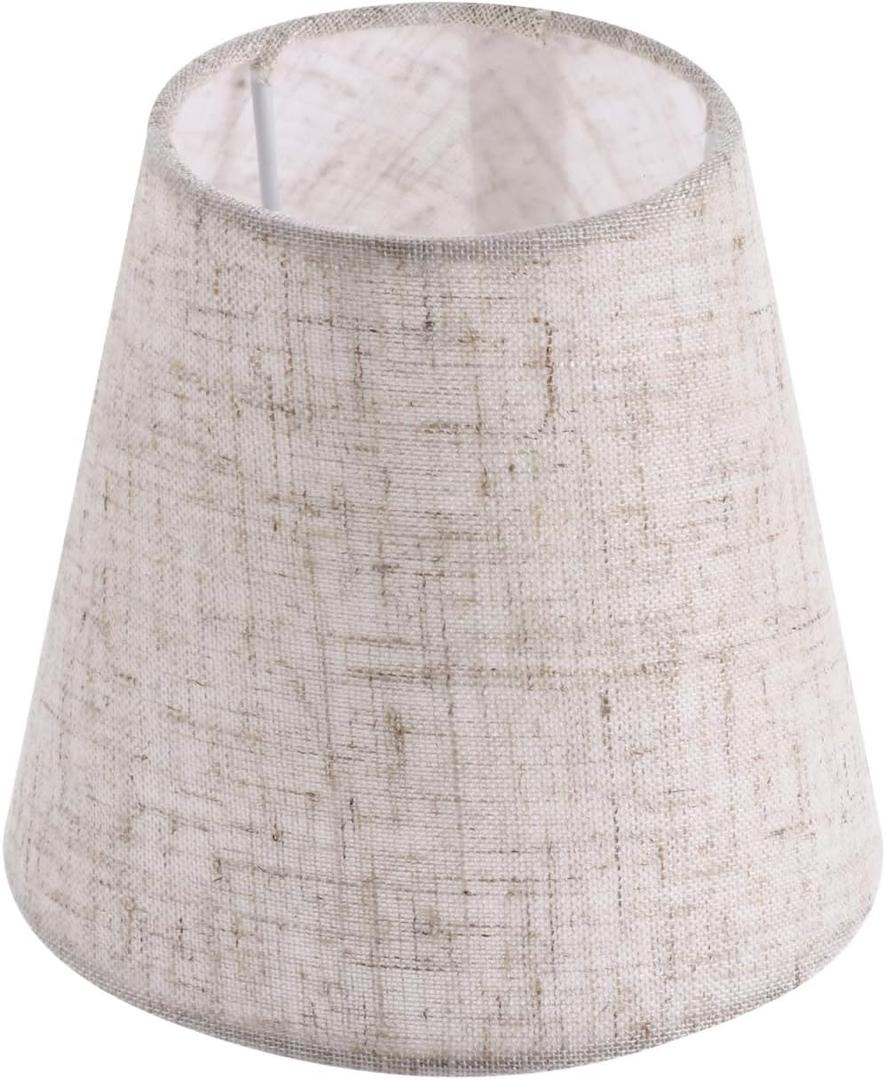 Lurrose Small Fabric Lampshade 5.5X5.5X5 Inch Black Linen Lamp Shade for Table and Floor Lamps Dust Cover Lamp Accessory