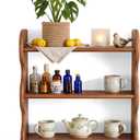 3-Tier Wood Floating Wall Shelf, Wall Mounted Shelves Bedroom & Living Room, 17.3 x 4.7x 12.2 inches