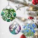 Christmas Ornaments: Stained Glass Ornament, Christmas Tree Ornament, Hanging Ornaments for Home Decor & Xmas Tree Decorations  Exquisite Holiday Decor, Gifts & Holiday Present - Monstera