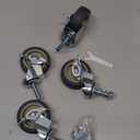 AAGUT 3 Inch Caster Wheels with Locking Brakes, Rubber Heavy Duty M10 x 1.5" Threaded Stem Industrial Castors Replacement for Workbench,Carts,Furniture,Dolly,Trolley,Set of 4