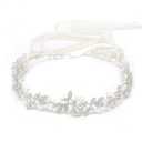 Bridal Headbands Crystal Pearl Hair Vines Bohemian Style Wedding Headpieces For Bride Wedding Hair Accessories (Silver)