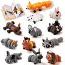 2 x 12 PCS 3D Printed Animals Figures Set,Little Animals Articulated Flexible Fidget Toy,Mini Animal Figurines Toy,3D Printed Cute Animal Toys Home, Office, Executive Desk for Christmas Decoration