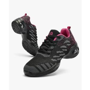 PPQ Women's Jazz Shoes Lace-up Sneakers Modern Dance Shoes Air Cushion Platform Walking Dance Shoes (EUR 38)