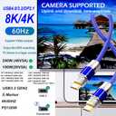 USB C to C Cable 40FT, 4K60HZ GEN2x2(Data usb2.0),USB TYPE C Video Output From USB3.2/ USB4.0 (NOT 100% Fast Charging) & Sync for Xreal MacBook Pro iPad Pro iPhone 15 Pro Galaxy S22 Portable Monitor
