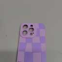 KANGHAR Compatible with iPhone 16 Pro Case, Silicone Checkered Cute Pattern, Camera Protection Soft Slim Phone Case for Phone Case -Purple