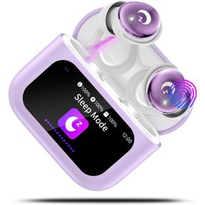 Sleep Earbuds,Mini Purple in Ear Earphones, Smart Touch Screen Ear Buds Sleep Headphones