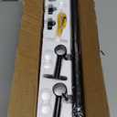 YaFex Heavy Duty Curtain Rods 32-60 Inch, 1 Inch Adjustable Black Curtain Rod for Windows,Short Window Treatment Rods with Aluminium Finials, Easy Installation