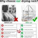 1 Tier Folding Mesh Clothes Drying Rack with Internal Fixation Stackable Sweater Drying Rack Portable Hanging Laundry Rack for Sweater,T-Shirt,Delicates,Swimsuit (2 Pack)