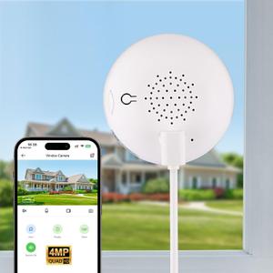 4MP Window Camera for Home Security, WiFi Home Surveillance Camera with Color Night Vision, Motion Detection, 2-Way Audio, AI Human Detection, Easy Mount Indoor Window Cam for Home Monitoring