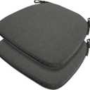 Outdoor Chair Cushions Set of 2,Patio Seat Cushion 17"x16"x2",U-Shaped Dining Chair Cushion 17 by 16 Inch,Water Resistant,Fade-Resistant Chair Pads for Kitchen Garden Furniture(Charcoal Gray)