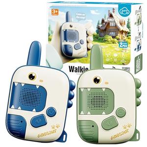 Dino Walkie Talkies for Kids,Dinosaur Toys for Kids 3-5-7,Toddler Kids Toys 2 Pack Birthday Gifts for 3 4 5 6 7 8 9 Year Old Boy Girls Toy for 3-12 Boys Outdoor Game,Easter Christmas Stocking Stuffers